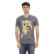 Grijs V-hals Stijlvolle Tee Trussardi , Gray , Heren