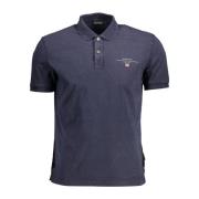 Blauw Katoenen Poloshirt Napapijri , Blue , Heren