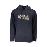 Blauw Hooded Geborsteld Sweatshirt Cavalli Class , Blue , Heren