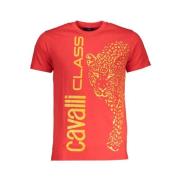 Print Logo Korte Mouw Tee Cavalli Class , Red , Heren