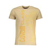 Print Logo Ronde Hals T-Shirt Cavalli Class , Beige , Heren