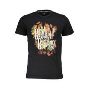 Zwart T-shirt met printlogo Cavalli Class , Black , Heren