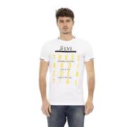 Elegante witte T-shirt met frontprint Trussardi , White , Heren