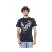 Logo Print Korte Mouw T-Shirt Cavalli Class , Blue , Heren