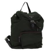 Pre-owned Nylon backpacks Prada Vintage , Green , Dames