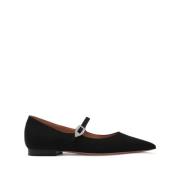 Zwarte Kristal Gesp Ballerina Flats Malone Souliers , Black , Dames