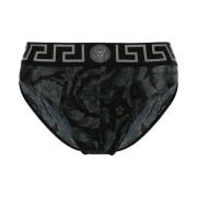 Zwarte Greca Border Ondergoed Versace , Black , Heren