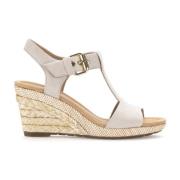 Velours Leren Sleehak Sandalen Gabor , Beige , Dames