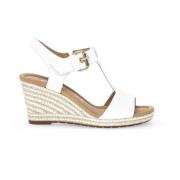 Witte leren sleehak sandalen Gabor , White , Dames