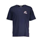 Korte mouw T-shirt met print logo Fila , Blue , Heren