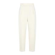 Wijde Plooiende Broek Brunello Cucinelli , White , Dames