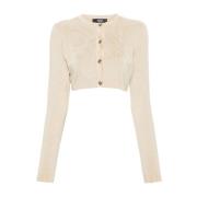 Barok Jacquard Cardigan Beige Versace , Beige , Dames