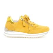 Suède Mango Basket Sport Casual Gabor , Yellow , Dames