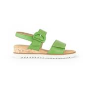 Groene Leren Sandalen Comfortabel Stijlvol Gabor , Green , Dames