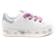 Witte Sneakers Leer en Stof Rubberen Zool Premiata , White , Dames