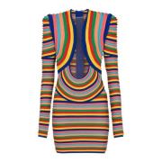 Korte, veelkleurige gebreide jurk Balmain , Multicolor , Dames