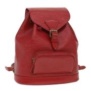 Pre-owned Leather backpacks Louis Vuitton Vintage , Red , Dames