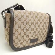 Pre-owned Canvas shoulder-bags Gucci Vintage , Beige , Dames