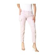 Curvy Cargo Broek in Stretch Satijn Mason's , Pink , Dames