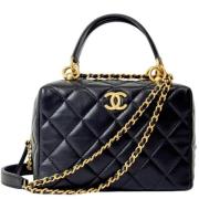 Pre-owned Leather handbags Chanel Vintage , Black , Dames