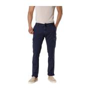 Extra Slim Cargo Broek in Tencel/Katoen Mason's , Blue , Heren