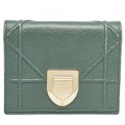 Pre-owned Leather wallets Dior Vintage , Green , Dames