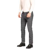 Slim Fit Katoenen Chino Broek met Chevron Patroon Mason's , Gray , Her...