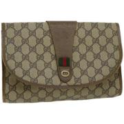 Pre-owned Leather clutches Gucci Vintage , Brown , Dames