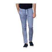 Extra Slim Katoen Linnen Jogger Broek Mason's , Blue , Heren