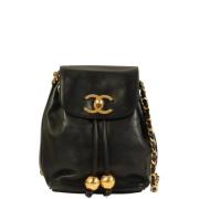 Pre-owned Leather chanel-bags Chanel Vintage , Black , Dames