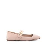 Ballerina VLogo Beige Schoenen Valentino Garavani , Pink , Dames