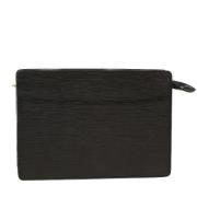 Pre-owned Leather clutches Louis Vuitton Vintage , Black , Dames