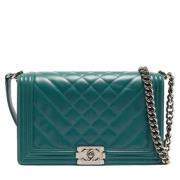 Pre-owned Leather chanel-bags Chanel Vintage , Green , Dames