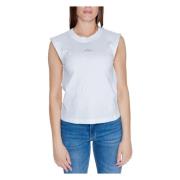 Wit Katoenen T-Shirt Ronde Hals Calvin Klein Jeans , White , Dames