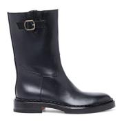 Stijlvolle Leren Dameslaars Santoni , Black , Dames