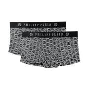 Elegante effen boxershorts met logo Philipp Plein , Black , Heren