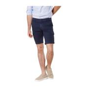 Slim Cargo Bermuda in Stretch Satin Mason's , Blue , Heren