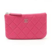 Pre-owned Leather pouches Chanel Vintage , Pink , Dames