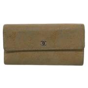 Pre-owned Suede wallets Chanel Vintage , Brown , Dames