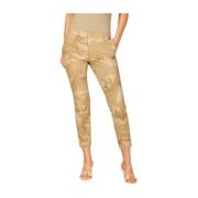 Curvy Chino Broek in Tencel Camouflage Mason's , Brown , Dames