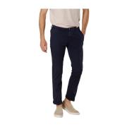 Stretch Satin Chino Broek New York Mason's , Blue , Heren