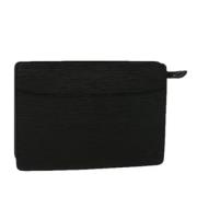 Pre-owned Leather clutches Louis Vuitton Vintage , Black , Dames