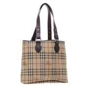 Pre-owned Leather totes Burberry Vintage , Beige , Dames