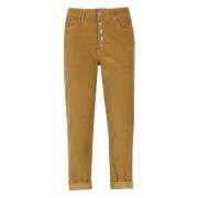 Corduroy Bruine Broek Vrouw Dondup , Brown , Dames