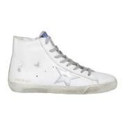 Witte/Zilveren Leren Sneakers met Sterren Detail Golden Goose , White ...