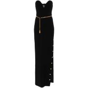 Zwarte rode loper jurk met hoge split Elisabetta Franchi , Black , Dam...