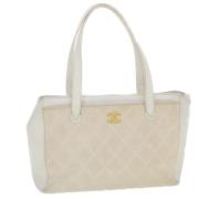 Pre-owned Canvas totes Chanel Vintage , White , Dames