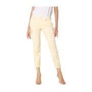 Curvy Cargo Broek in Stretch Satijn Mason's , Yellow , Dames