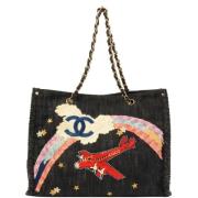 Pre-owned Denim totes Chanel Vintage , Black , Dames