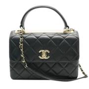 Pre-owned Leather handbags Chanel Vintage , Black , Dames